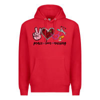 Red peace love nursing Premium Hoodie - Jasminsmagicworld