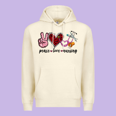 Peace Love Nursing Premium Hoodie Designed By Jasminsmagicworld