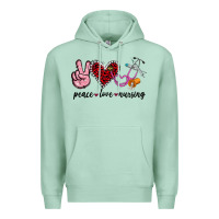 Seafoam peace love nursing Premium Hoodie - Jasminsmagicworld