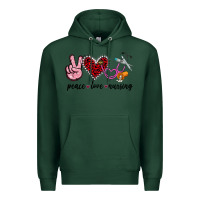 Sports Green peace love nursing Premium Hoodie - Jasminsmagicworld