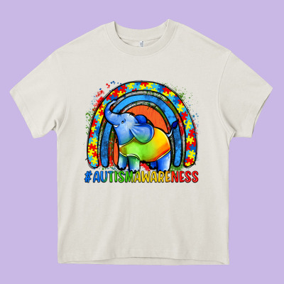 Autism Awareness Autism Elephant Heavy Core Tee Designed By Fadigitalartstudio