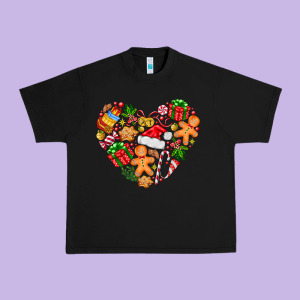 Love Christmas  Heart Urban Heavy Tee Designed By Cowhidedigitalart