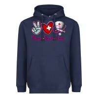 Navy Peace Love Cna Heavyweight Hoodie - RanaPortraitStore