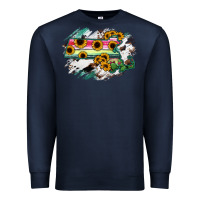 Navy Massachusetts State Map Premium Sweatshirt - RanaPortraitStore
