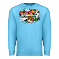Ocean Blue Massachusetts State Map Premium Sweatshirt - RanaPortraitStore
