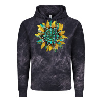 Cloud Black sunflower with gemstone and cowhide Vintage Hoodie - Artiststas