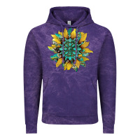 Cloud Purple sunflower with gemstone and cowhide Vintage Hoodie - Artiststas