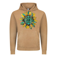Vintage Camel sunflower with gemstone and cowhide Vintage Hoodie - Artiststas