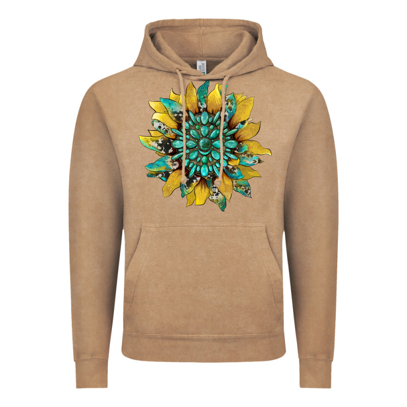 Sunflower With Gemstone And Cowhide Vintage Hoodie by Artiststas | Teevron