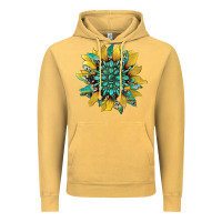 Vintage Mustard sunflower with gemstone and cowhide Vintage Hoodie - Artiststas