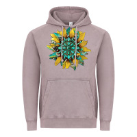 Vintage Zinc sunflower with gemstone and cowhide Vintage Hoodie - Artiststas
