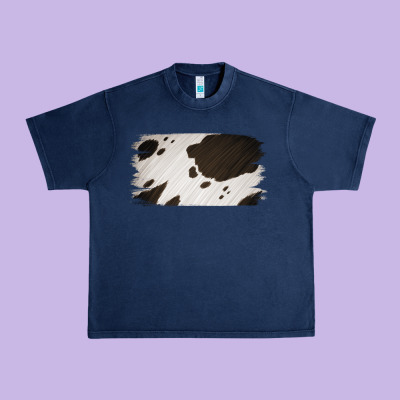 Cowhide Black And White Brush Strokes Background Urban Heavy Tee Designed By Jasminsmagicworld