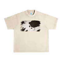 Sandshell Cowhide Black and White Brush Strokes Background Urban Heavy Tee - Jasminsmagicworld