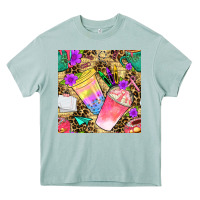 Arona school girl coffee cup with leopard seamless pattern bbs Heavy Core Tee - BundleAndBundleShop