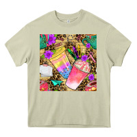 Mossy school girl coffee cup with leopard seamless pattern bbs Heavy Core Tee - BundleAndBundleShop