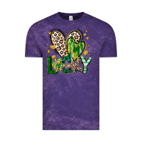 Cloud Purple Lucky Saint Patricks Day Vintage Tee - CowhideDigitalArt