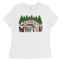 White i was made for winter Ladies Tee - CowhideDigitalArt