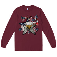Burgundy eagle star png Long Sleeve Tee - SublimationCraftShop