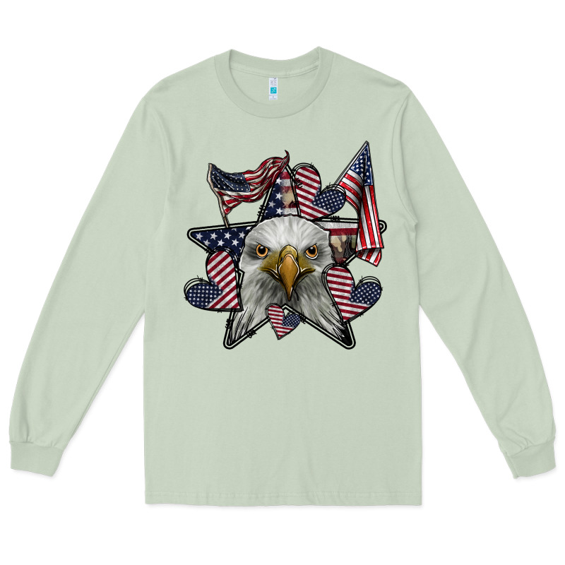 Eagle Star Png Long Sleeve Tee by SublimationCraftShop | Teevron