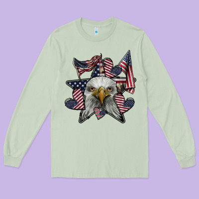 Eagle Star Png Long Sleeve Tee Designed By Sublimationcraftshop
