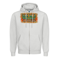 Dove Grey Leopard Floral Mama Tried Zipper Hoodie - Jasminsmagicworld