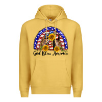 Antique Gold god bless america  rainbow Premium Hoodie - BarkalooDesign