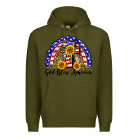 Army Green god bless america  rainbow Premium Hoodie - BarkalooDesign