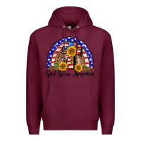 Burgundy god bless america  rainbow Premium Hoodie - BarkalooDesign