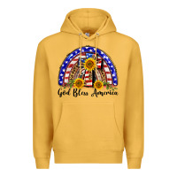 Mustard god bless america  rainbow Premium Hoodie - BarkalooDesign