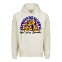 Oatmeal Heather god bless america  rainbow Premium Hoodie - BarkalooDesign