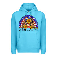 Ocean Blue god bless america  rainbow Premium Hoodie - BarkalooDesign