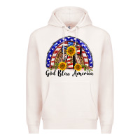 Pale Pink god bless america  rainbow Premium Hoodie - BarkalooDesign