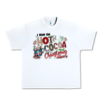 White I Run Hot Cocoa And Christmas Cheer Urban Heavy Tee - CowhideDigitalArt