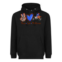 Black Peace Love Motocross Heavyweight Hoodie - RanaPortraitStore
