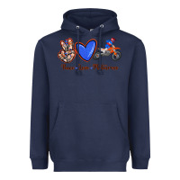 Navy Peace Love Motocross Heavyweight Hoodie - RanaPortraitStore