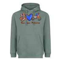 Sage Peace Love Motocross Heavyweight Hoodie - RanaPortraitStore