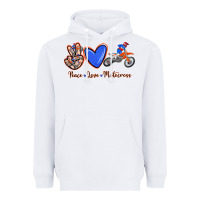 White Peace Love Motocross Heavyweight Hoodie - RanaPortraitStore
