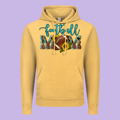 Western Leopard Camouflage Sunflowers  Glitter Mom Football Vintage Hoodie Designed By Artiststas