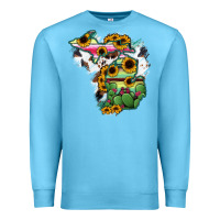 Ocean Blue Cowhide Michigan map Premium Sweatshirt - RanaPortraitStore