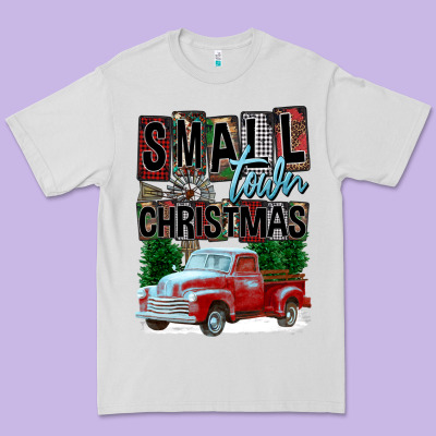 Small Town Christmas Premium Tee Designed By Fadigitalartstudio