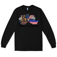 Black peace love america Long Sleeve Tee - SublimationCraftShop
