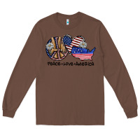 Chestnut peace love america Long Sleeve Tee - SublimationCraftShop