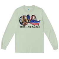 Matcha peace love america Long Sleeve Tee - SublimationCraftShop
