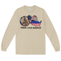 Mushroom peace love america Long Sleeve Tee - SublimationCraftShop