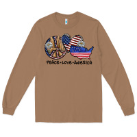 Toasted Coconut peace love america Long Sleeve Tee - SublimationCraftShop