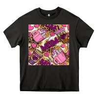 Asphalt mom coffee cups with leopard seamless pattern bbs Heavy Core Tee - BundleAndBundleShop