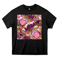 Black mom coffee cups with leopard seamless pattern bbs Heavy Core Tee - BundleAndBundleShop