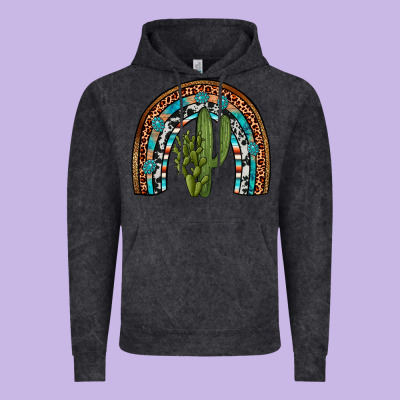 Revize Cactus Gemstone Rainbow Vintage Hoodie Designed By Artiststas