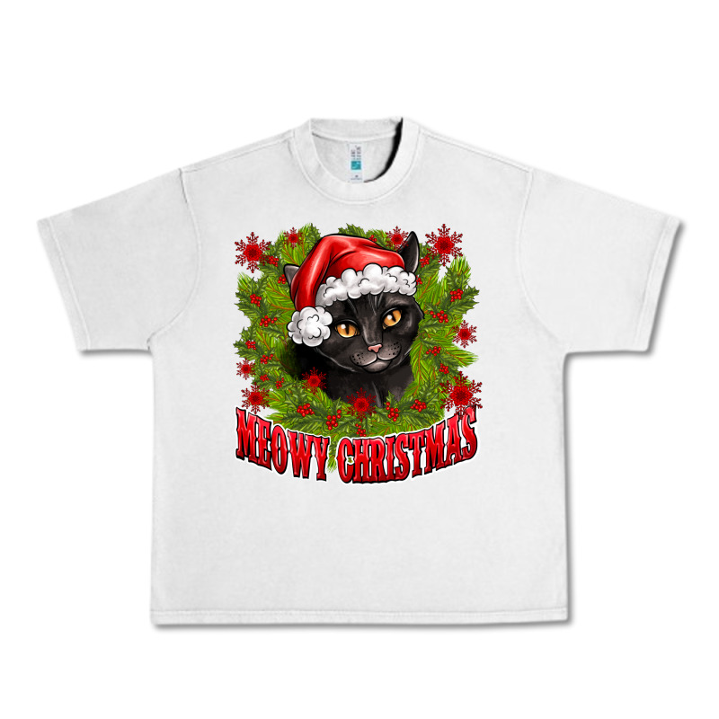 Meowy Christmas Urban Heavy Tee by CowhideDigitalArt | Teevron