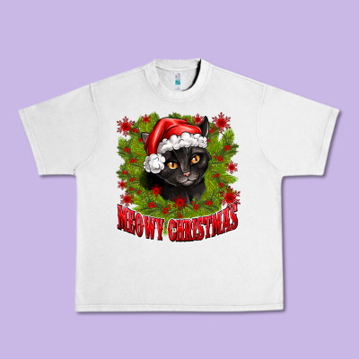 Meowy Christmas Urban Heavy Tee Designed By Cowhidedigitalart